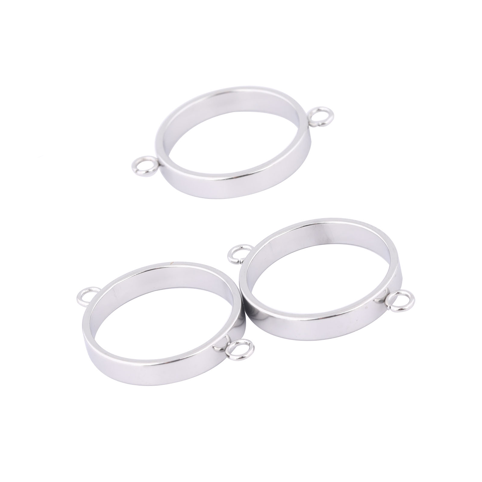 Resin Bangle Bracelet - ステンレス鋼オープンベゼルブレスレットコネクタ、DIY中空ペンダント、樹脂ジュエリー製造用フレーム設定ブランク、14mm、10個