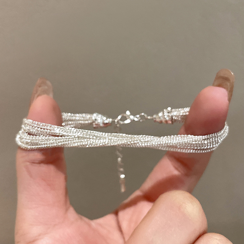 Resin Bangle Bracelet - 新しい 925 スターリングシルバー多層チェーン形状ブレスレットシンプルなスタイルの人格女性ブレスレット誕生日ギフト絶妙なジュエリー