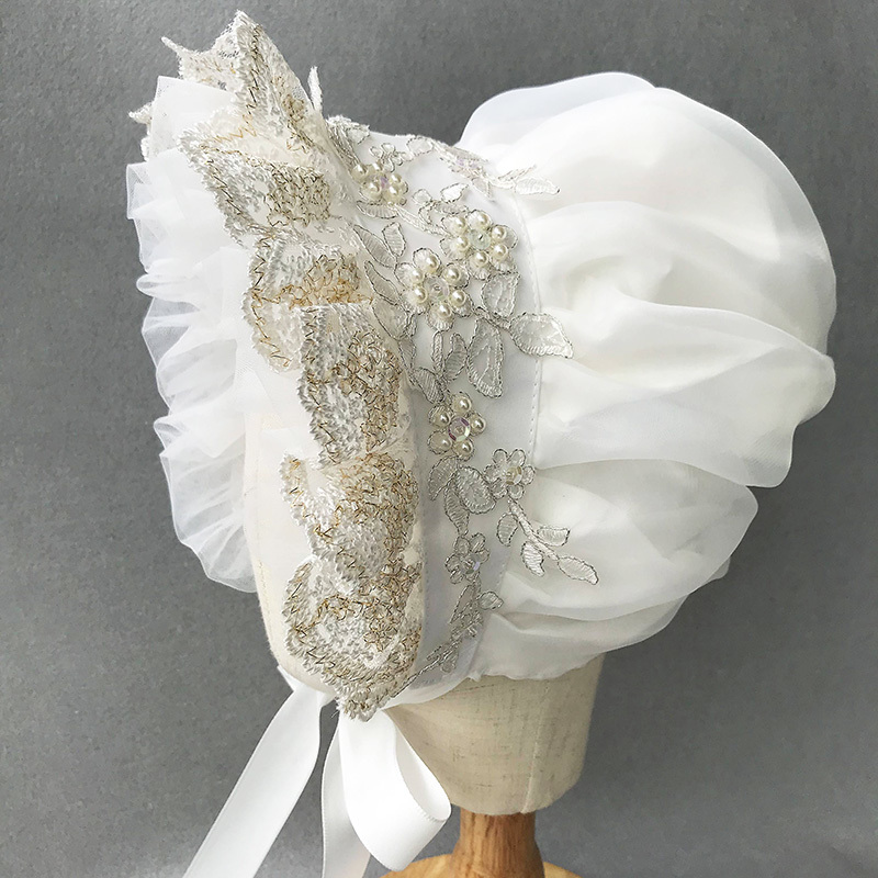 Women'S Victorian Accessories - ヴィンテージアンボネットフリルハットロリータガールメイドコスプレボウレースハット衣装アクセサリー女性レトロアジャスタスタイル調節可能なメイド帽子