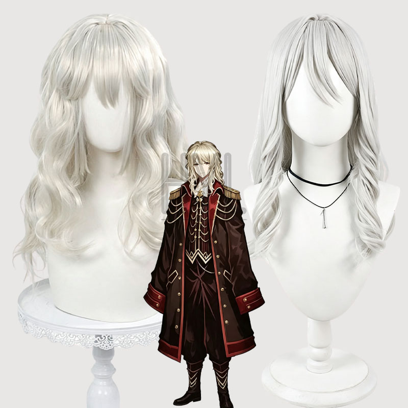 Women'S Accessories The White Company - ゲームリンバスカンパニーオールドドンキホーテコスプレウィッグシルバーホワイトロング人工毛女性男性用ハロウィンカーニバルパーティー衣装