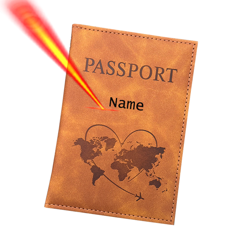 Women'S Accessories Wallet - パーソナライズされた名前パスポートホルダー旅行財布刻印レザーカバー旅行ギフトトラベルアクセサリー女性男性用