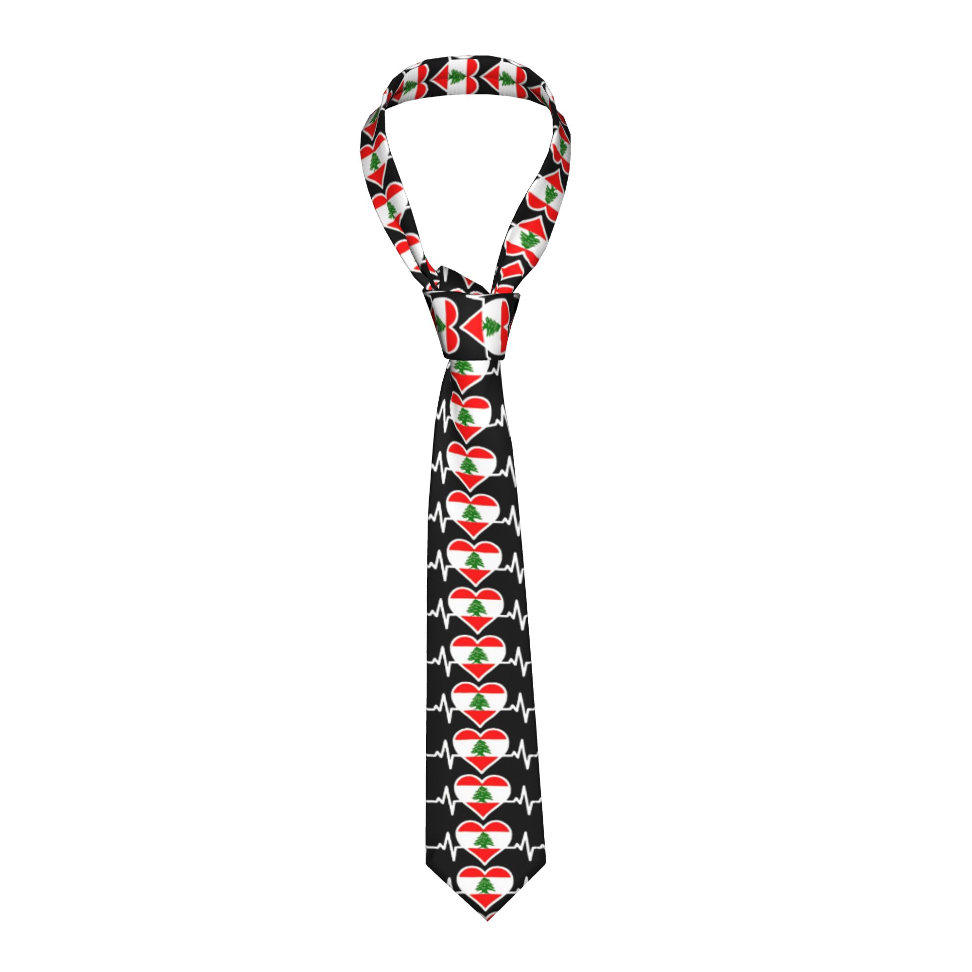 Women Accessories Lebanon - レバノン国旗レバノンのルーツハートビートギフトネクタイ日常着パーティーネクタイ男性女性カジュアルネクタイアクセサリー襟ネクタイ