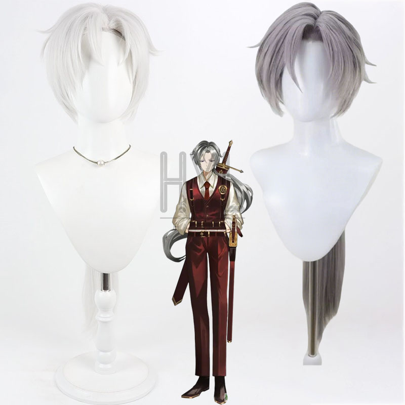 Women'S Accessories The White Company - ゲームリンバスカンパニールシオコスプレウィッグホワイトグレーロング耐熱人工毛女性男性用ハロウィンカーニバルパーティー小道具