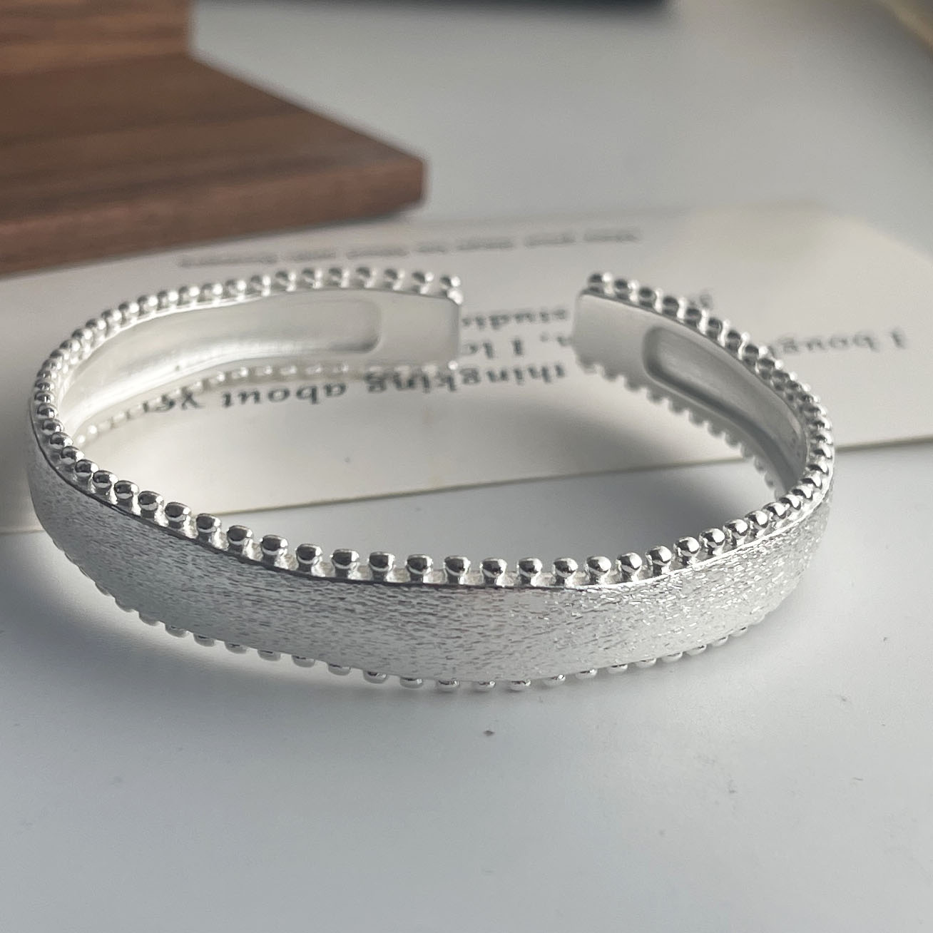Resin Bangle Bracelet - 100% ソリッド 925 スターリングシルバーレトロブレスレット女性男性ヴィンテージ手作りスムーズブレスレット誕生日ギフト