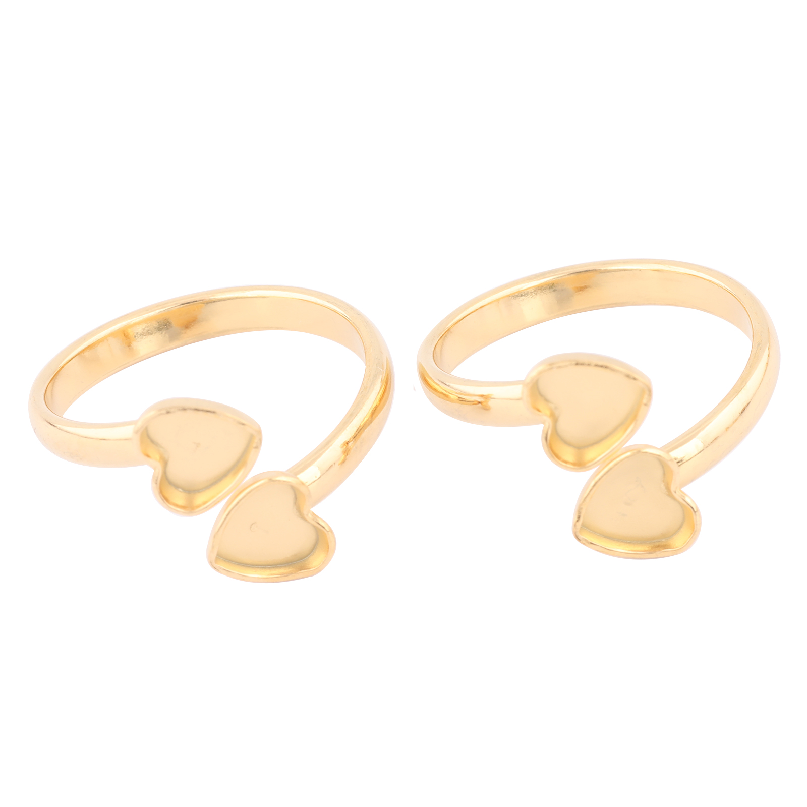 Ring Set Adjustable - 10 個ステンレス鋼ゴールドメッキフィット 6 ミリメートルハートカボションリングベース設定ブランク調整可能な Diy ベゼルジュエリーメイキング用