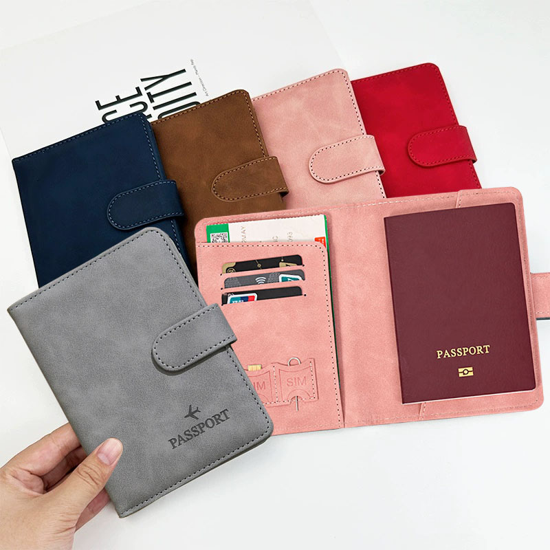 Women'S Accessories Wallet - レザーパスポートホルダーカバーウォレットRFIDブロッキングレザーカードケース旅行アクセサリー女性男性用バックルパスポートカバー