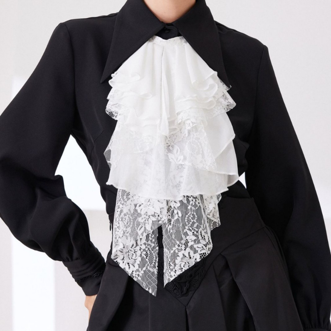 Women'S Victorian Accessories - コスチュームアクセサリー 取り外し可能なレースカラー 中世スタイル ヴィンテージフェイクカラー ビクトリア朝風コスチューム オペラ風フリルカラー