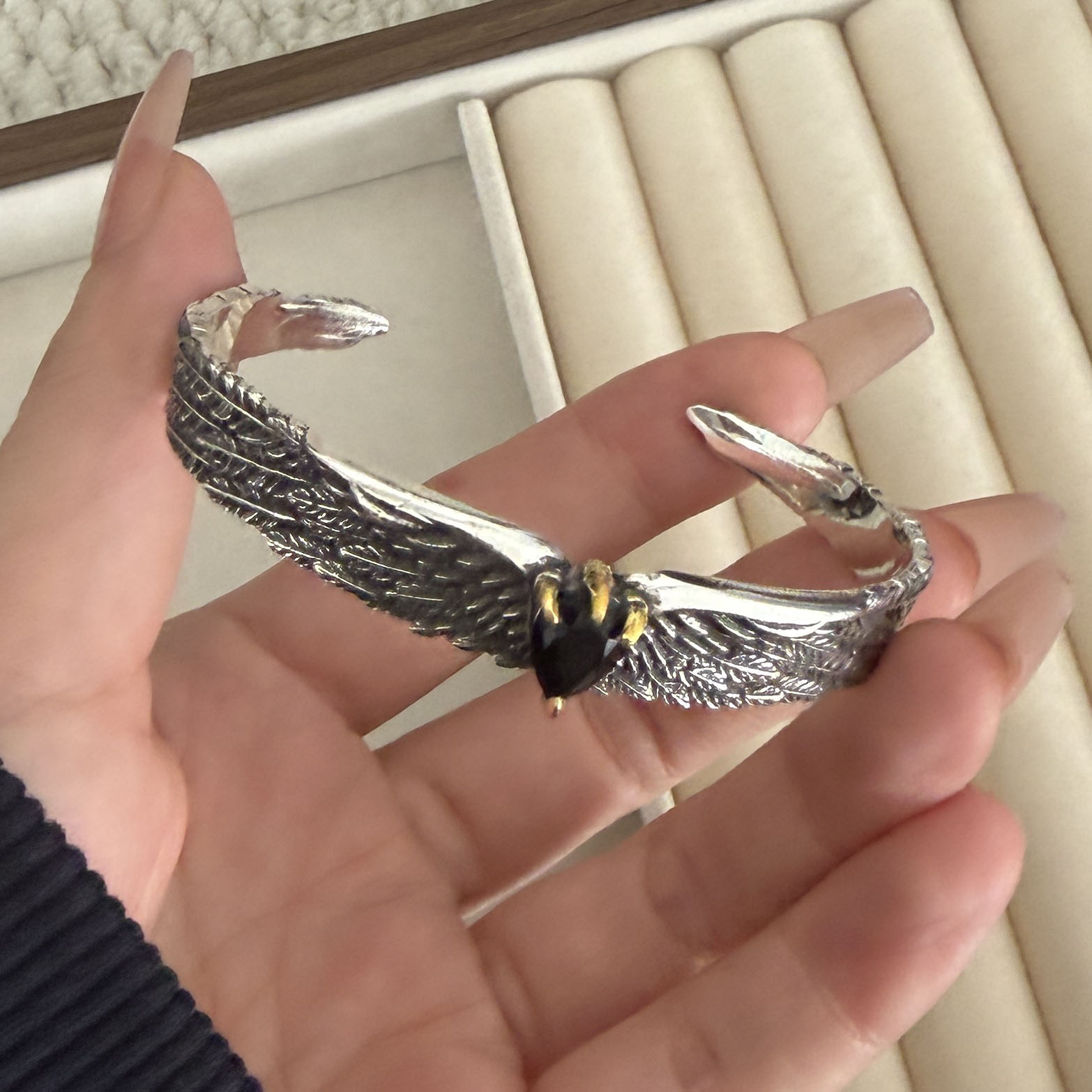 100% ソリッド 925 スターリングシルバーレトロブレス - Resin Bangle Bracelet のレビューと価格