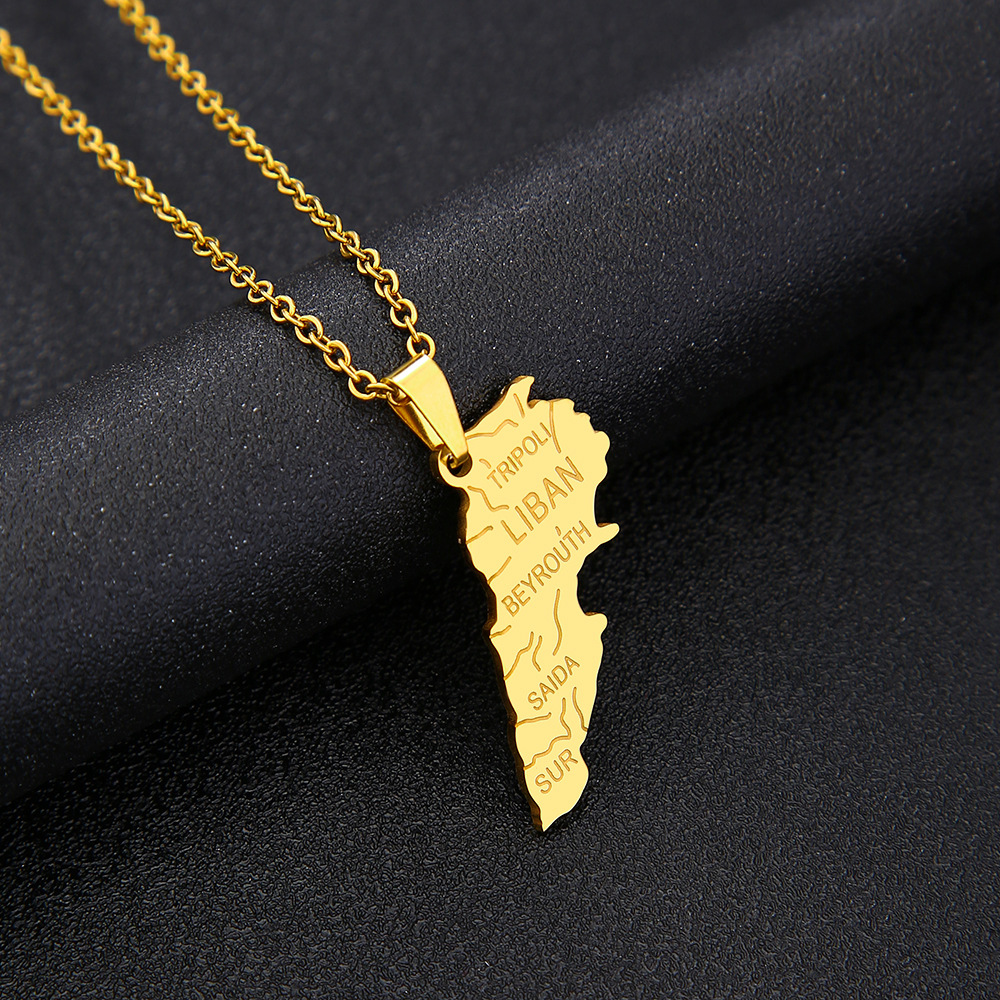 2024年新作ファッションステンレススチールレバノンマップネ - Women Accessories Lebanon のレビューと価格