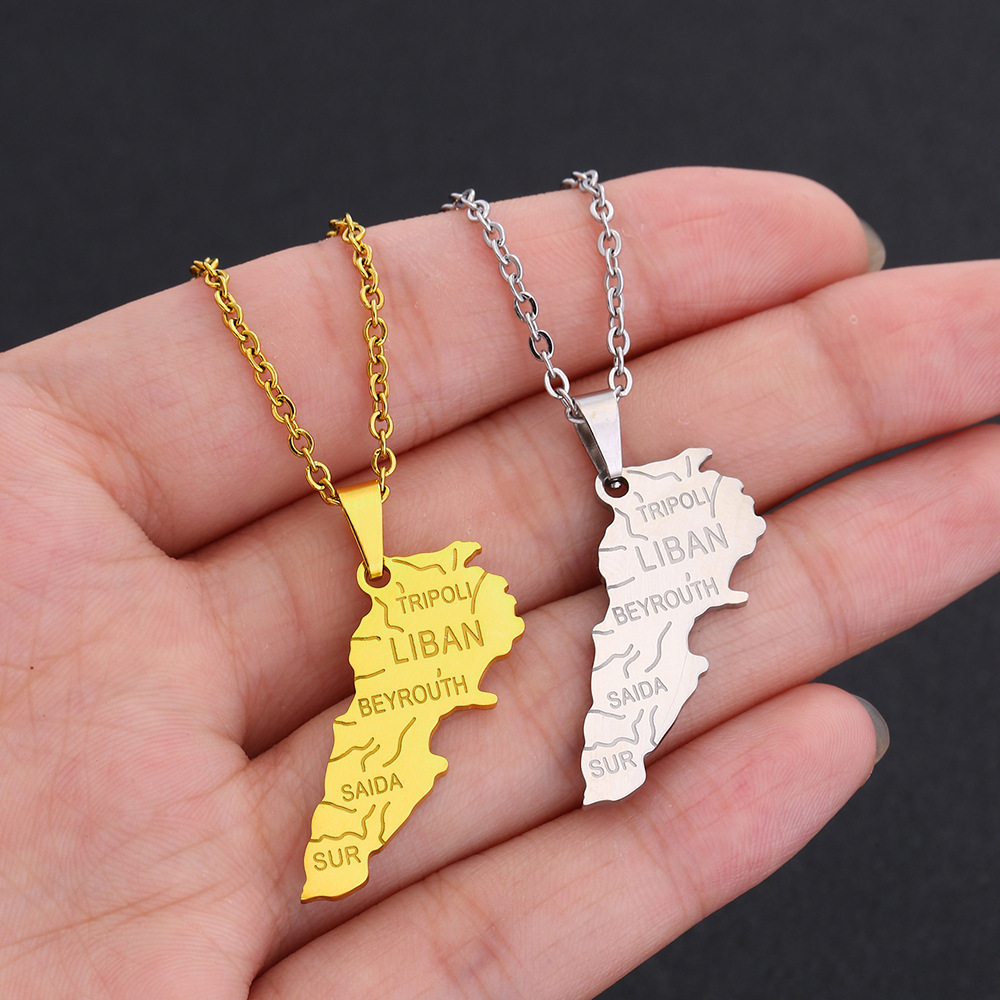 2024年新作ファッションステンレススチールレバノンマップネ - Women Accessories Lebanon のレビューと価格