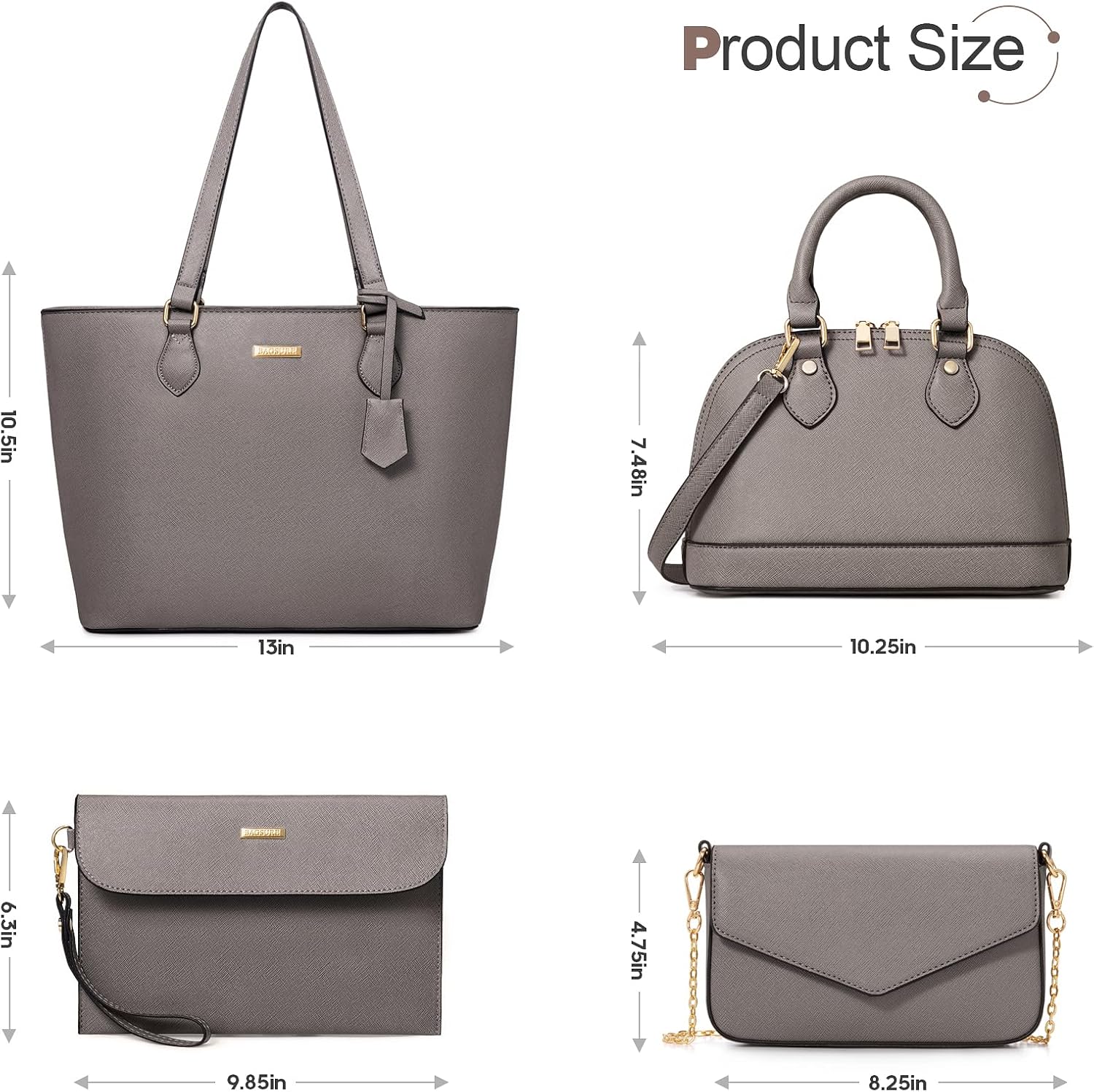 4点セット 女性用ハンドバッグ ファッション PUレザー ト - Women Accessories Combo Gift のレビューと価格