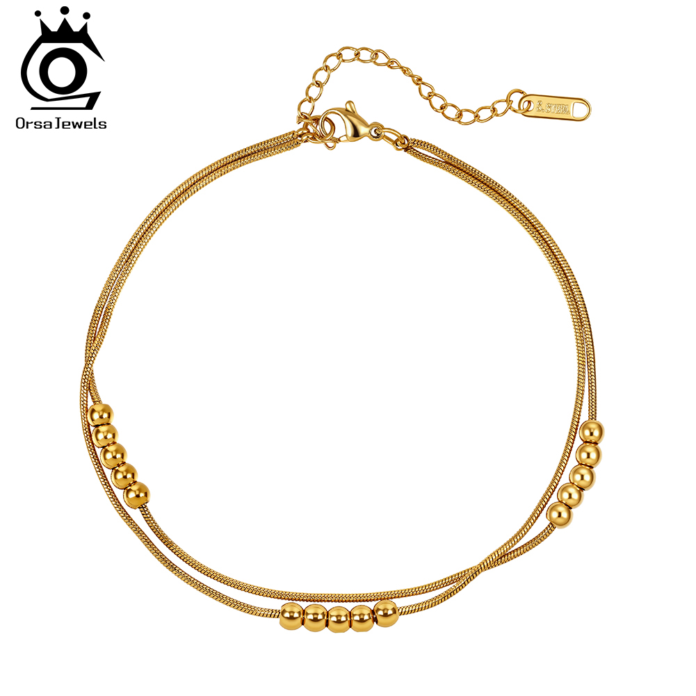 ORSA JEWELS ヴィンテージレイヤードアンクレットス - Beaded Anklet Chain のレビューと価格
