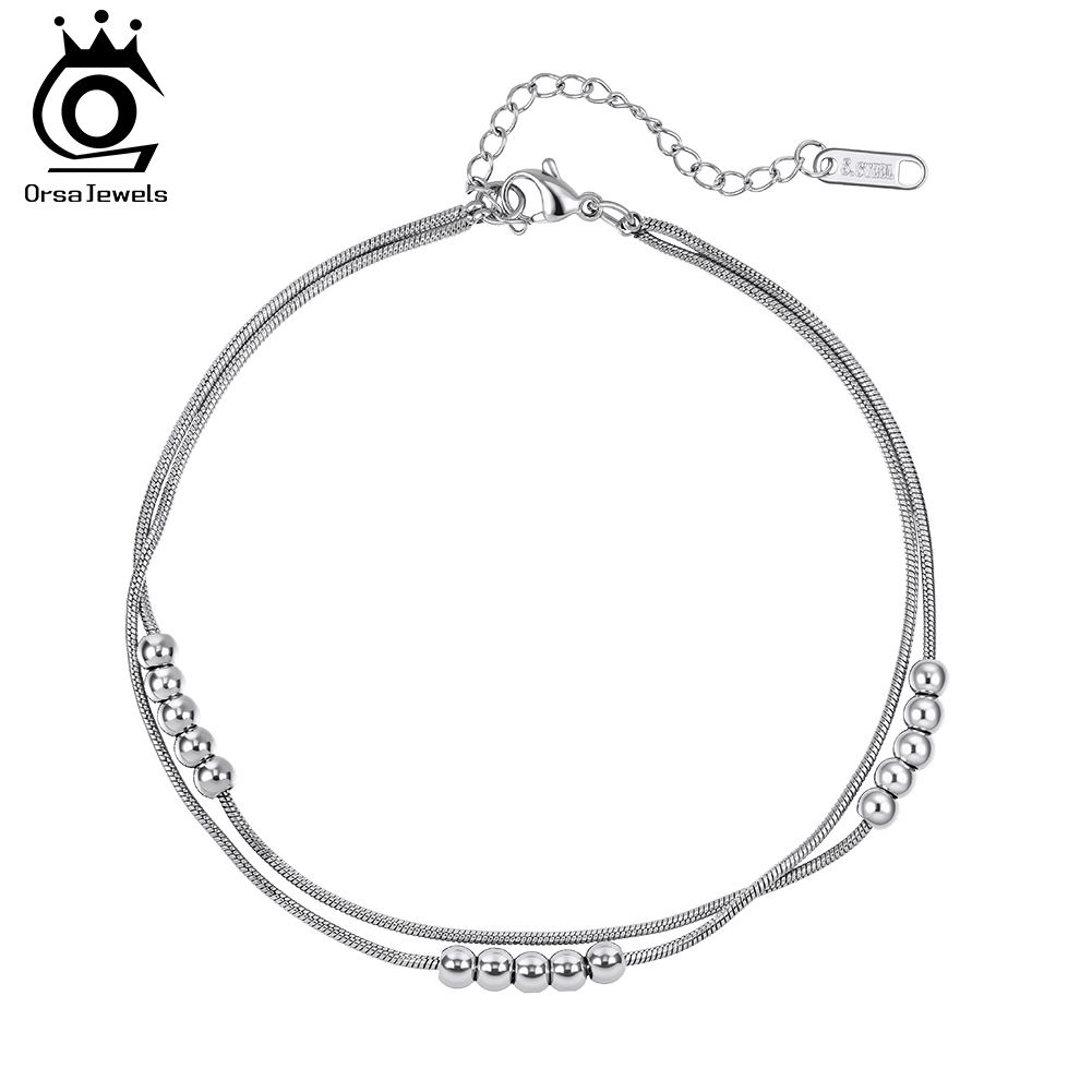 ORSA JEWELS ヴィンテージレイヤードアンクレットス - Beaded Anklet Chain のレビューと価格
