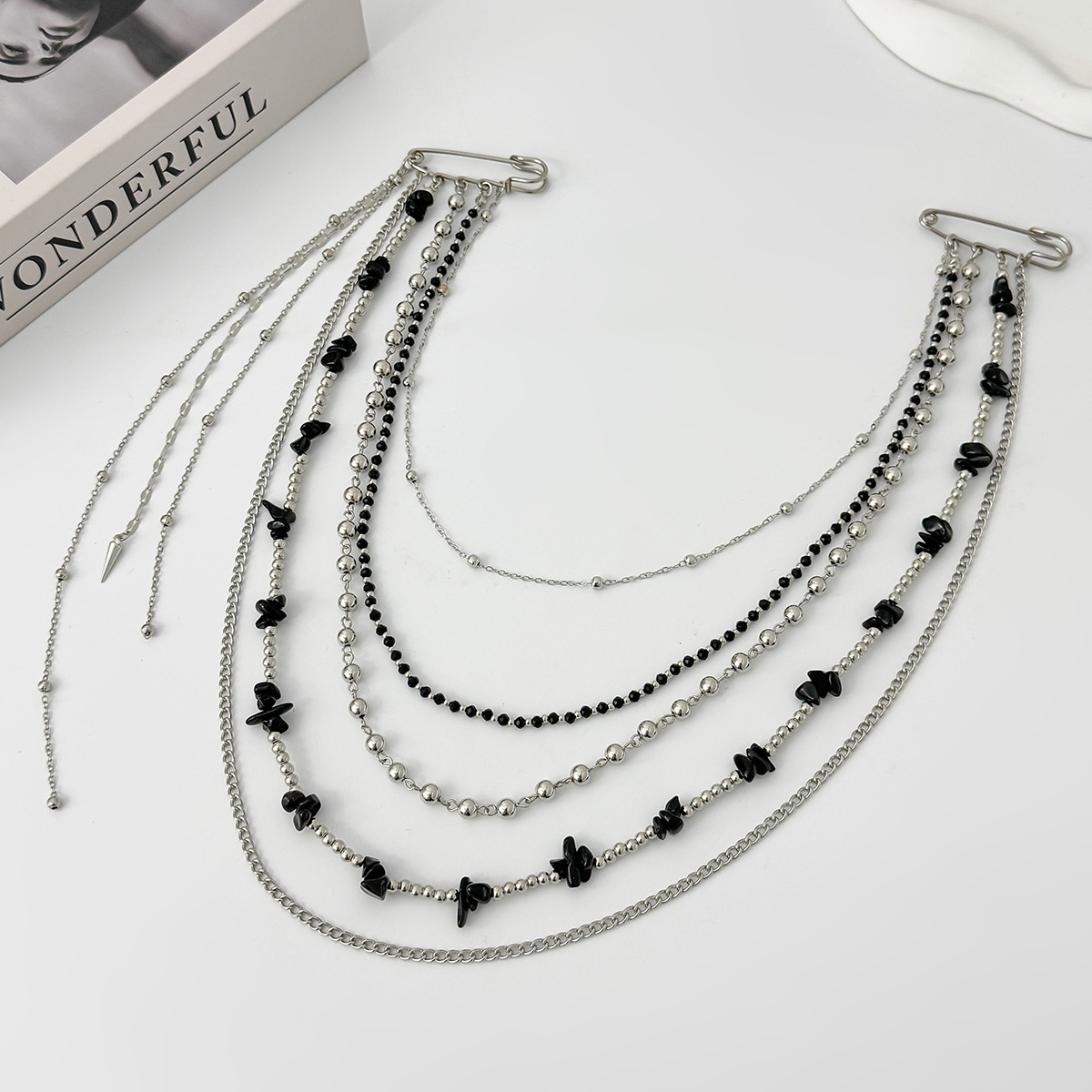 パンクヒップホップロングクリスタルブローチ女性用ファッション - Women Accessories Jewelry のレビューと価格