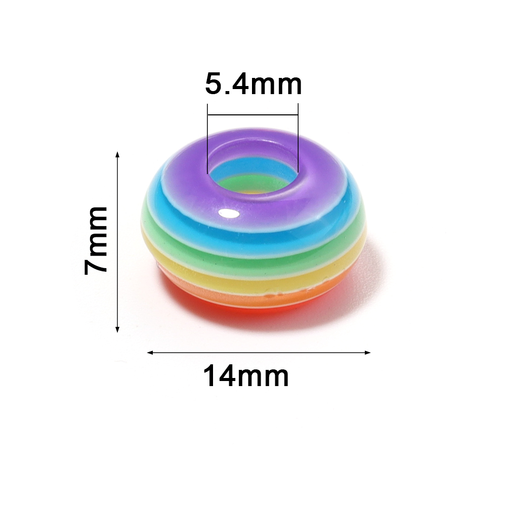 50個/ロット レインボーストライプ レジンビーズ フラット - Resin Bangle Bracelet のレビューと価格
