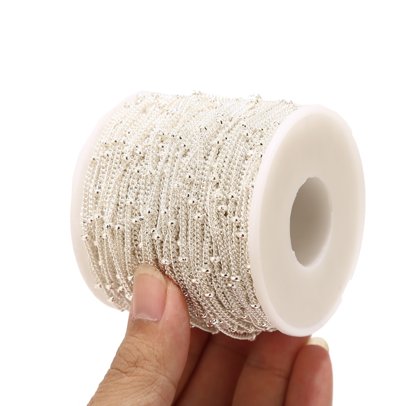 2メートルのステンレス鋼メッキの衛星チェーン,ネックレス,ブ - Beaded Anklet Chain のレビューと価格