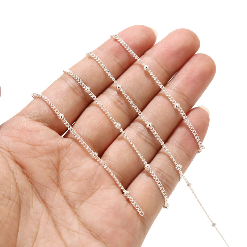 2メートルのステンレス鋼メッキの衛星チェーン,ネックレス,ブ - Beaded Anklet Chain のレビューと価格