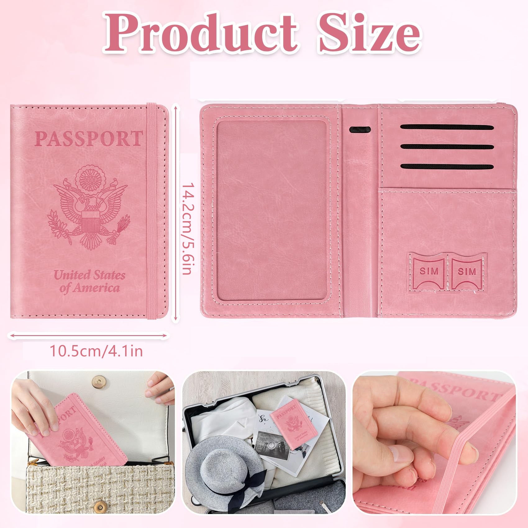 旅行用パスポートホルダー、RFIDパスポートカバーケース、パ - Women'S Accessories Wallet のレビューと価格