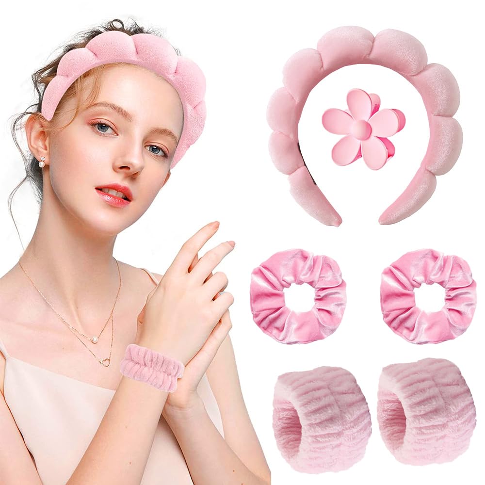 6 個ヘッドバンドリストバンドセット洗顔用ソフトメイクスキン - Women Accessories Combo Gift のレビューと価格