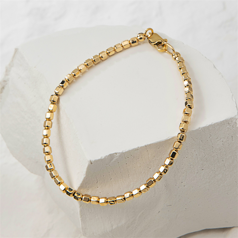 14K ゴールド充填ビーズブレスレット手作り変色しにくいジュ - Beaded Anklet Chain のレビューと価格