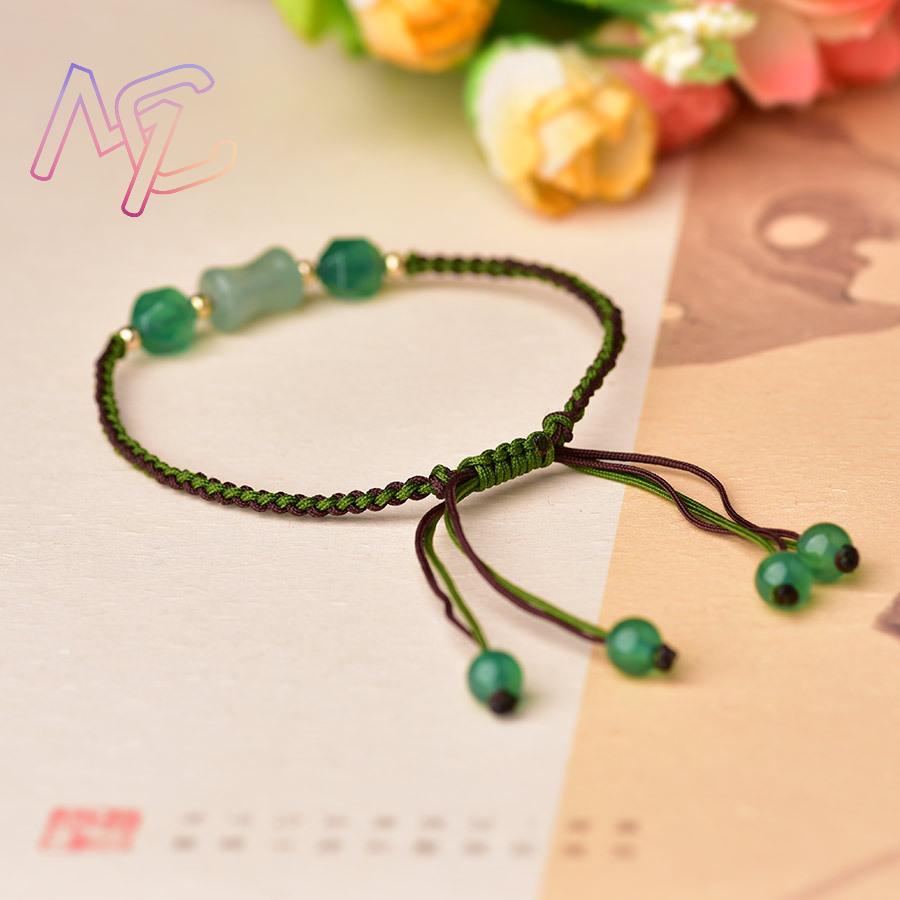 グリーンナチュラルジェイドビーズブレスレットファッションギフ - Women'S Accessories Designer のレビューと価格
