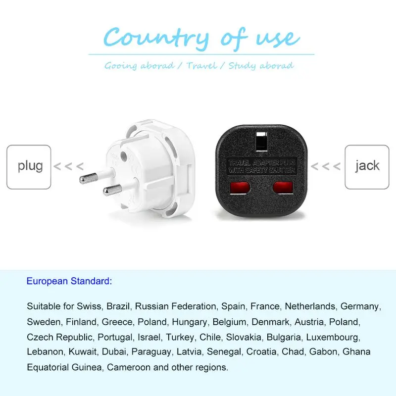 英国からEUユーロ電気トラベルアダプターEUプラグアダプター - Women Accessories In Uk のレビューと価格