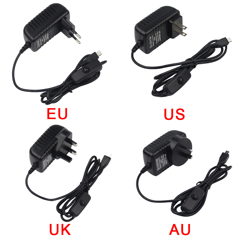 5V 3A ラズベリーパイ 3 モデル B+ 電源マイクロ  - Women Accessories In Uk のレビューと価格