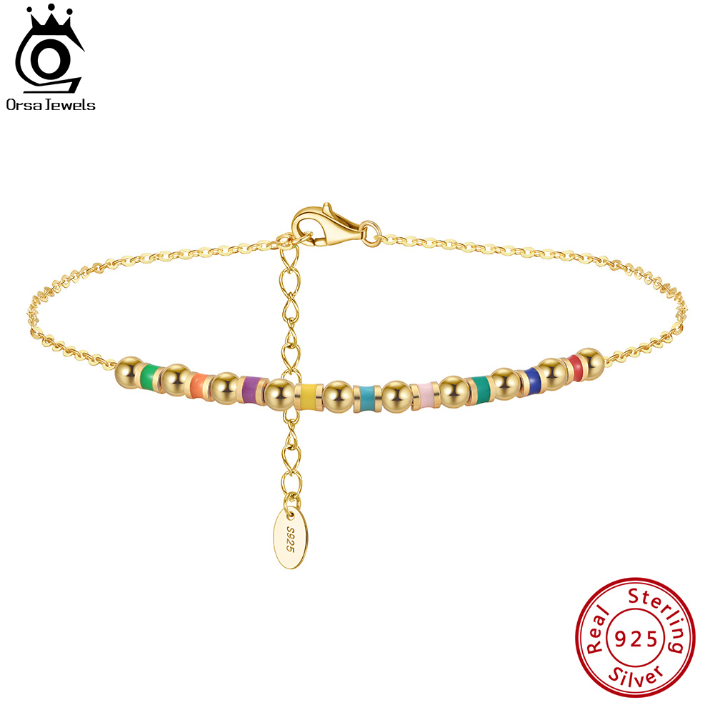 ORSA JEWELS 925 スターリングシルバービーズチ - Beaded Anklet Chain のレビューと価格