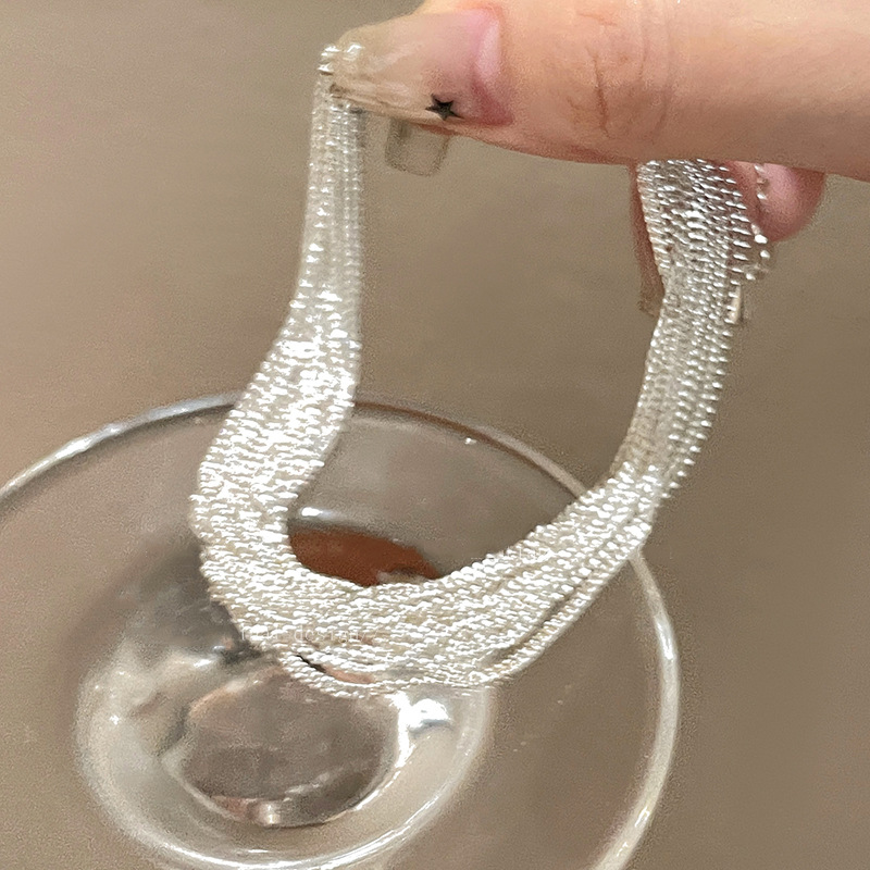 新しい 925 スターリングシルバー多層チェーン形状ブレスレ - Resin Bangle Bracelet のレビューと価格