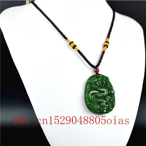 男性と女性のための中国の翡翠ドラゴンペンダント,ネックレス, - Women Accessories Jewelry のレビューと価格