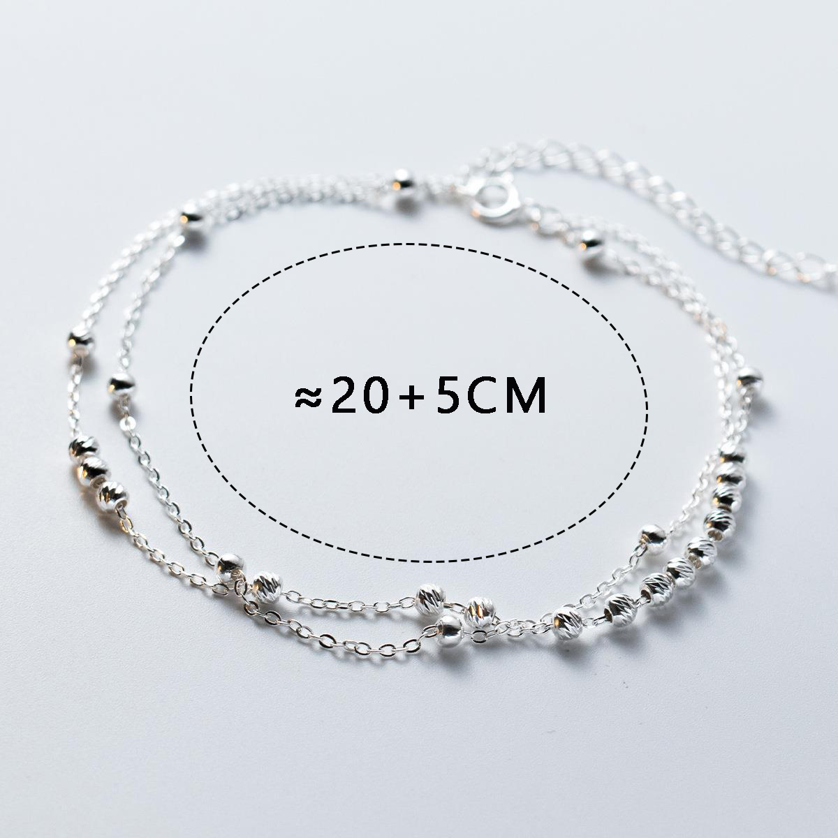 Miqiao-女性用スターリングシルバーアンクレットブレスレ - Beaded Anklet Chain のレビューと価格