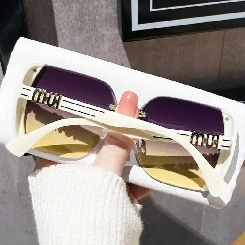 カットエッジサングラス女性用グラデーションティーハーフフレー - Women'S Accessories Designer のレビューと価格