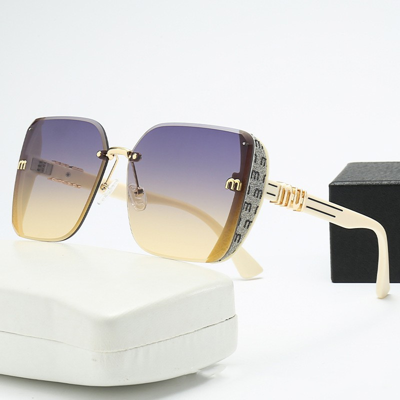 カットエッジサングラス女性用グラデーションティーハーフフレー - Women'S Accessories Designer のレビューと価格