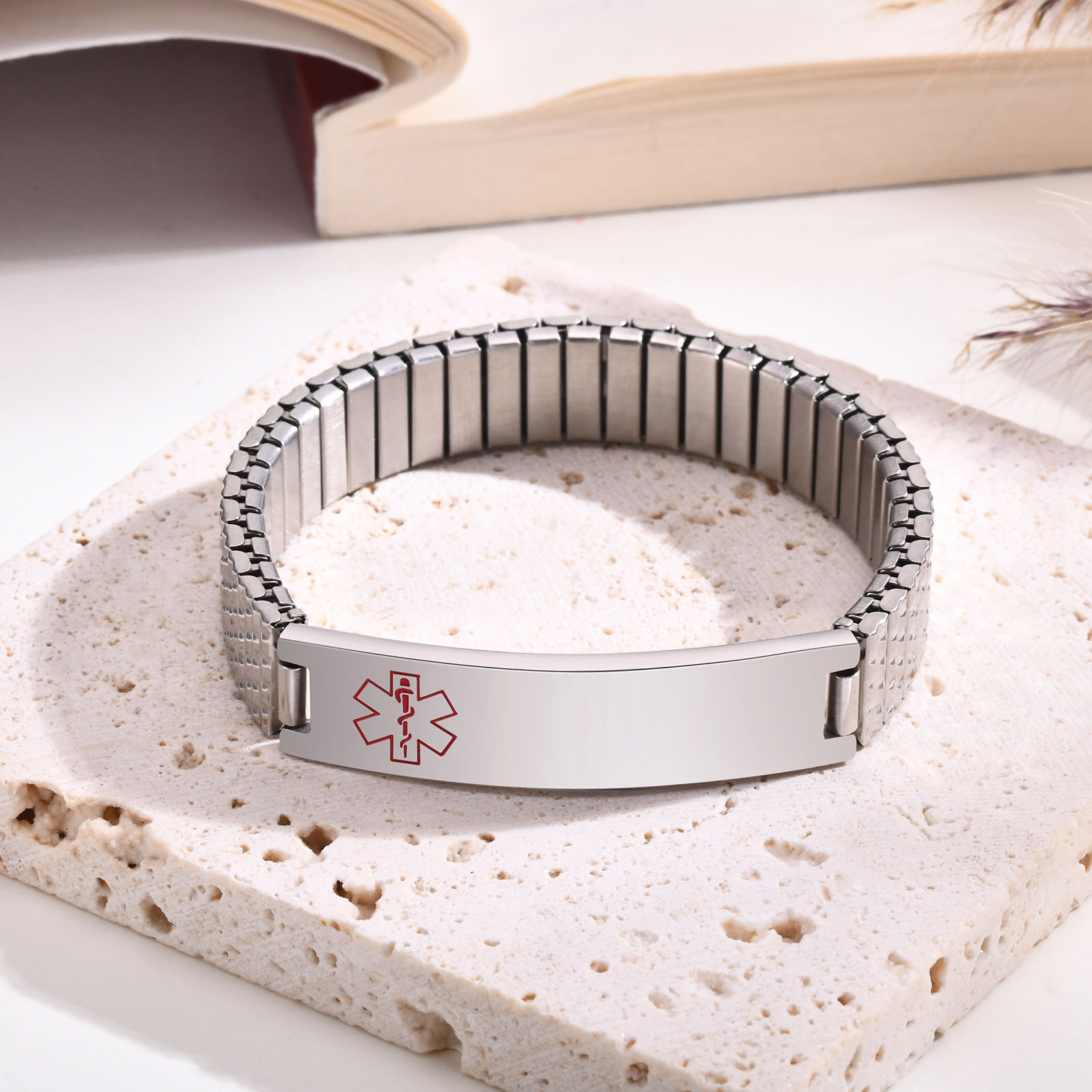 Vnox-ステンレス鋼の医療用アラートブレスレット,調整可能 - Resin Bangle Bracelet のレビューと価格