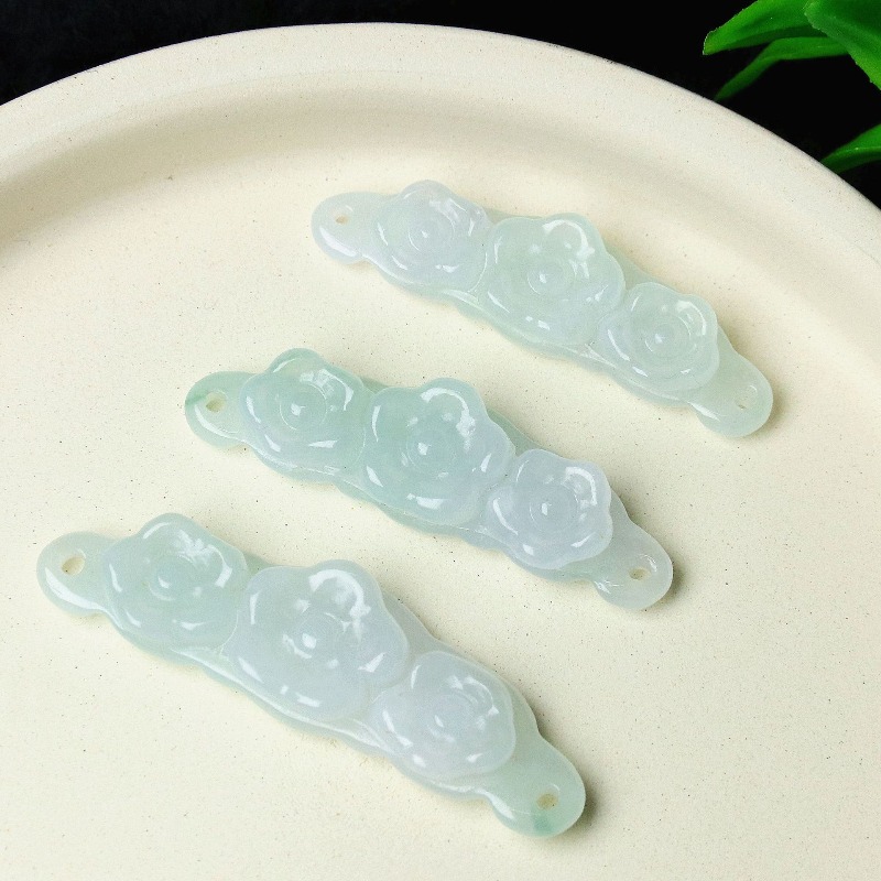 1pc 天然翡翠エメラルドフラワーハンドカード DIY アク - Women Accessories To Gift のレビューと価格