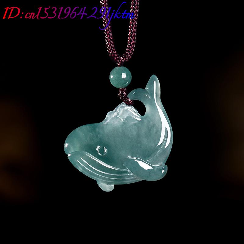 天然ビルマ翡翠クジラペンダントネックレスアクセサリー本物の翡 - Women Accessories To Gift のレビューと価格