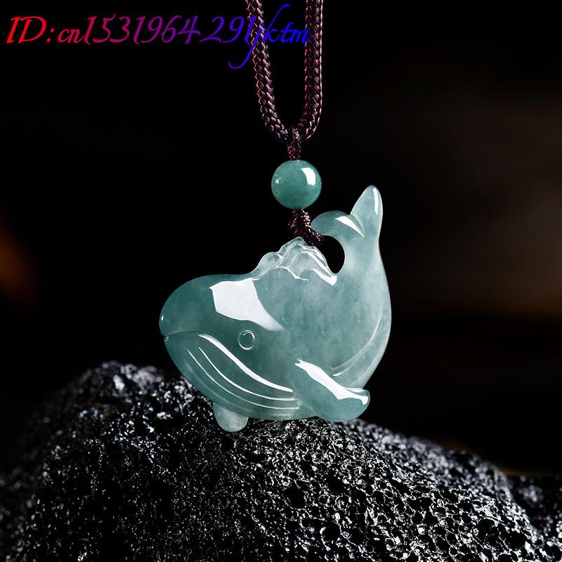 天然ビルマ翡翠クジラペンダントネックレスアクセサリー本物の翡 - Women Accessories To Gift のレビューと価格