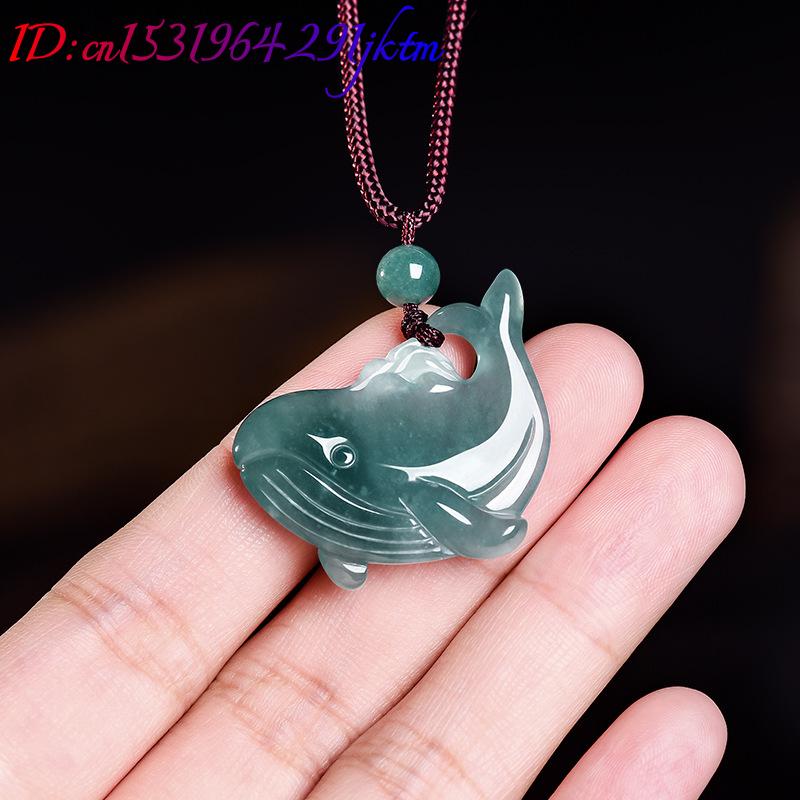 天然ビルマ翡翠クジラペンダントネックレスアクセサリー本物の翡 - Women Accessories To Gift のレビューと価格