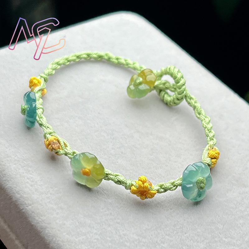 ミャンマー翡翠フラワーブレスレットリアルジュエリーデザイナー - Women'S Accessories Designer のレビューと価格