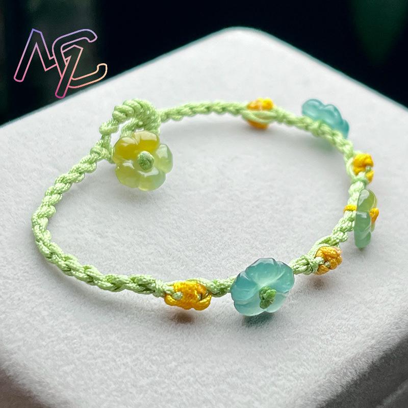 ミャンマー翡翠フラワーブレスレットリアルジュエリーデザイナー - Women'S Accessories Designer のレビューと価格
