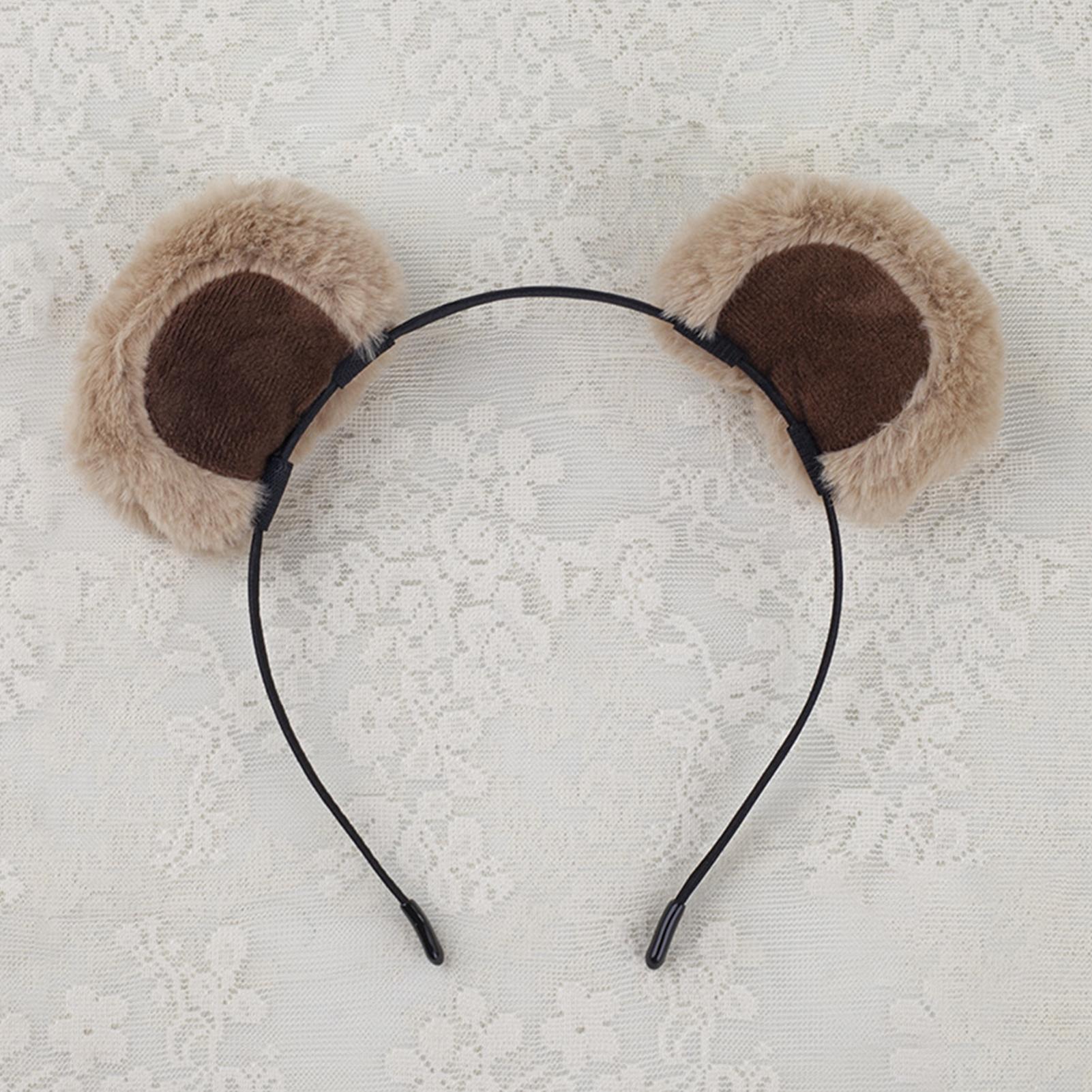かわいい茶色の耳ヘッドバンド調節可能なファジー面白い耳ヘアバ - Women Accessories Combo Gift のレビューと価格