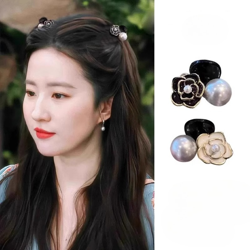 黒白真珠の花小さな髪爪甘いかわいい女の子の髪つかみクリップヘ - Women Accessories Combo Gift のレビューと価格