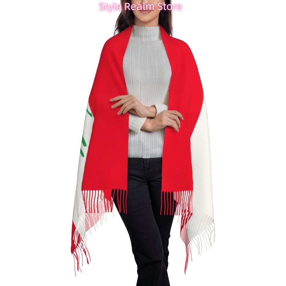 レバノンの国旗プリントポリエステルスカーフ通気性のあるファッ - Women Accessories Lebanon のレビューと価格