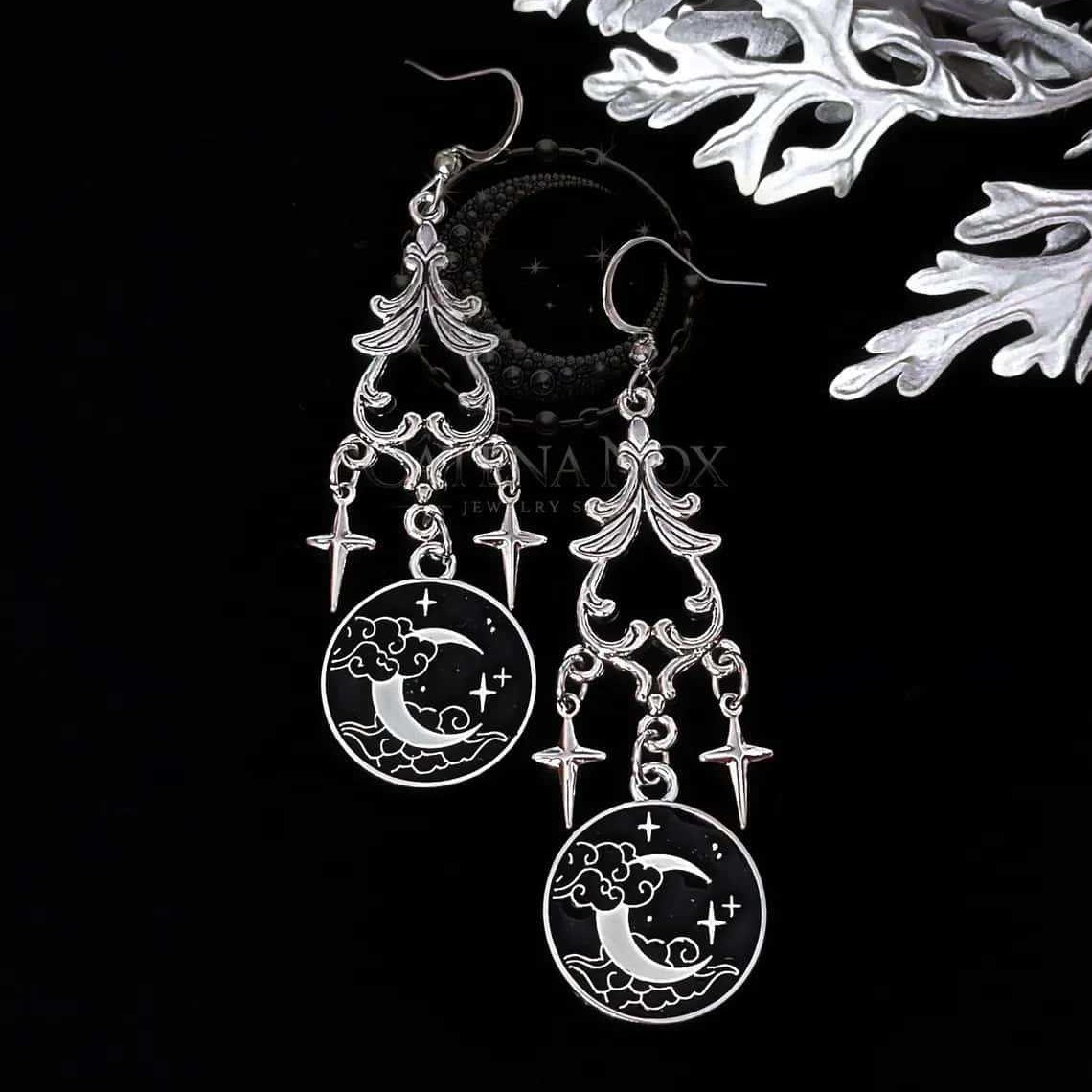 ムーンマジックイヤリング、ゴシックジュエリー、魔女アクセサリ - Women'S Victorian Accessories のレビューと価格
