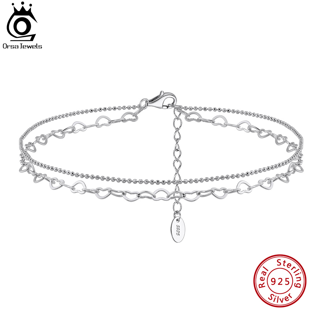 ORSA JEWELS レイヤードリンクチェーンアンクルブレ - Beaded Anklet Chain のレビューと価格
