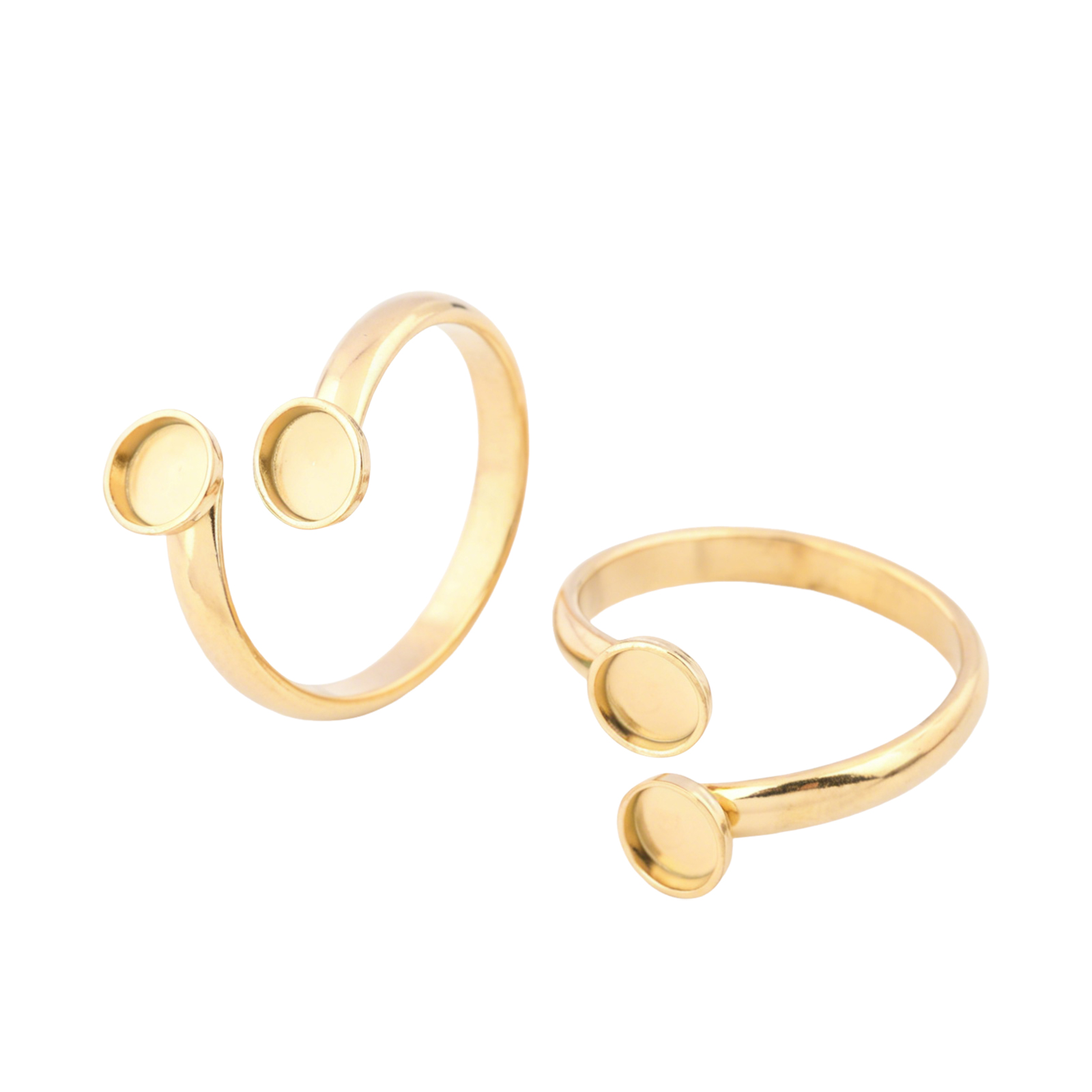 10個入り ステンレス製 調整可能な金メッキリングブランク  - Ring Set Adjustable のレビューと価格