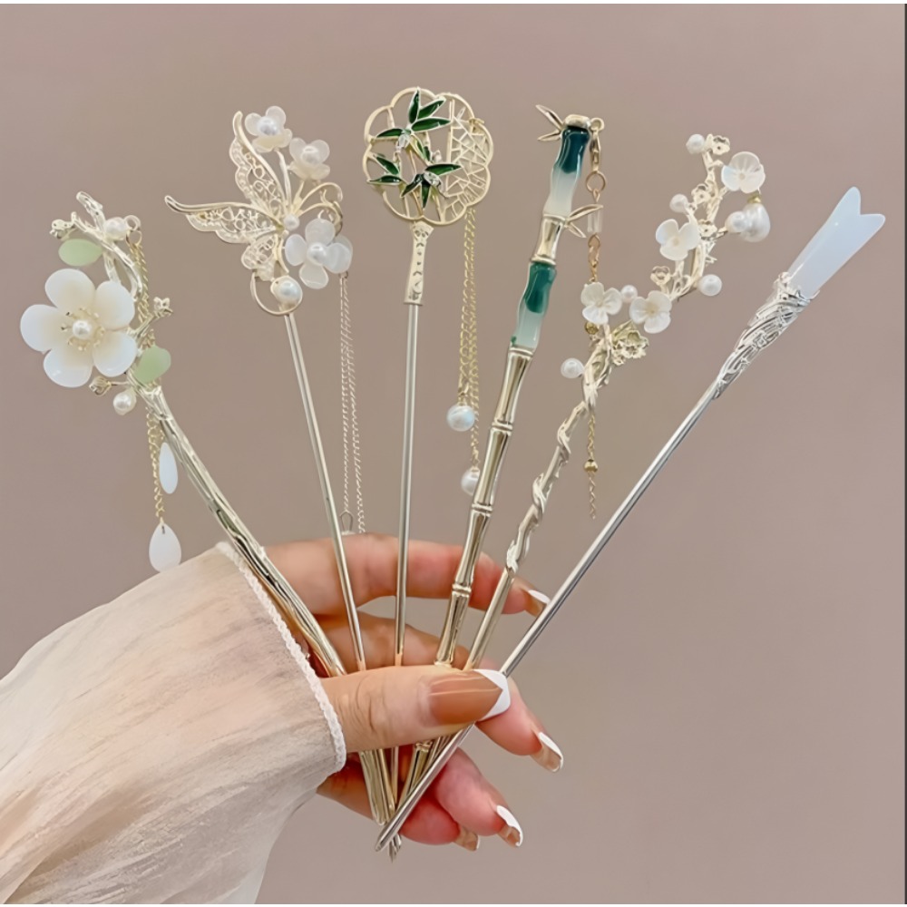 1/6 個エレガントな中国風のタッセルヘアスティック伝統的な - Women'S Accessories Designer のレビューと価格
