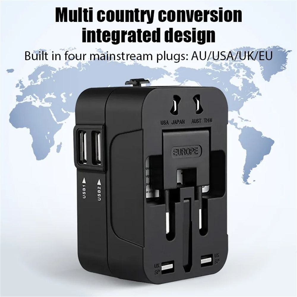 オールインワン万能国際プラグアダプター 2USBポート 1  - Women Accessories In Uk のレビューと価格