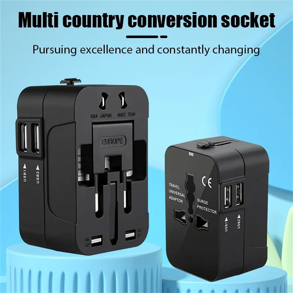 オールインワン万能国際プラグアダプター 2USBポート 1  - Women Accessories In Uk のレビューと価格
