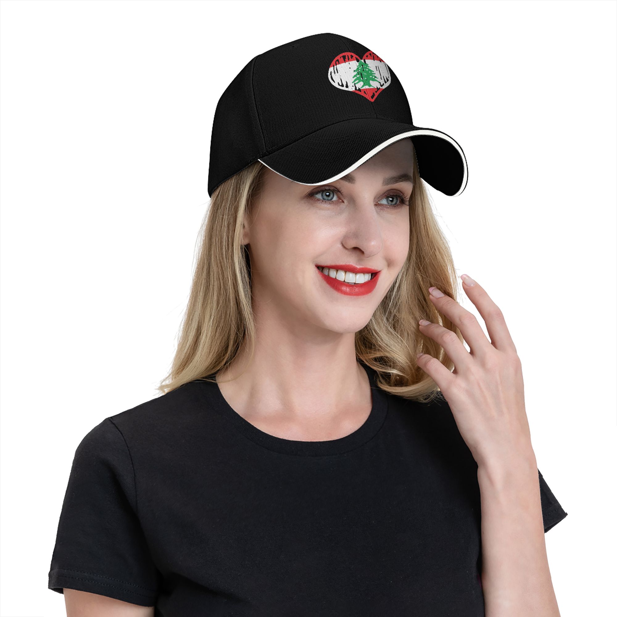 レバノン国旗ハートアクセサリー男性女性野球帽トラック運転手帽 - Women Accessories Lebanon のレビューと価格